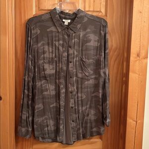 a.n.a Gray Camouflage Shirt